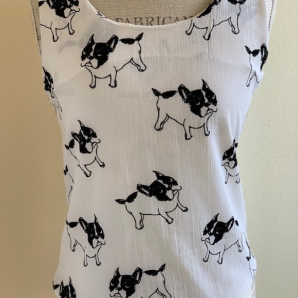 XINGUO Tops - BLACK & WHITE TANK BOSTON TERRIER DOGS  SMALL